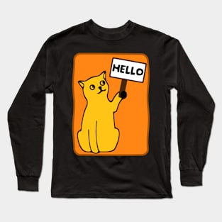 Cat Says Hello Long Sleeve T-Shirt